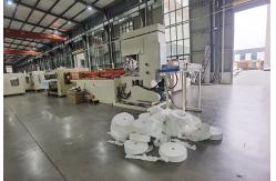 China Full automatic diameter 150-400mm maxi paper towel roll band saw cutting machine supplier