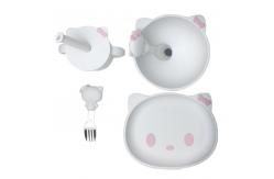 China Customized Sizes Cartoon Kitten Shape Baby Silicone Feeding Set Bpa Free supplier