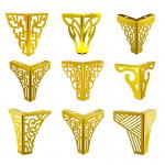 High-quality Luxury Triangular Sofa Accessories Furniture Hardware Chrome Metal Sofa Legs Gold Furniture Support Foot Fittings for sale