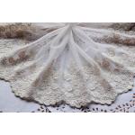 Plum Blossom Embroidery Floral Nylon Lace Dress Fabric By The Yard 5.5” Width for sale