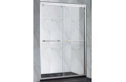 China 6063 Aluminium Shower Kit Double Sliding In High Shining Chrome Power Coating Black supplier