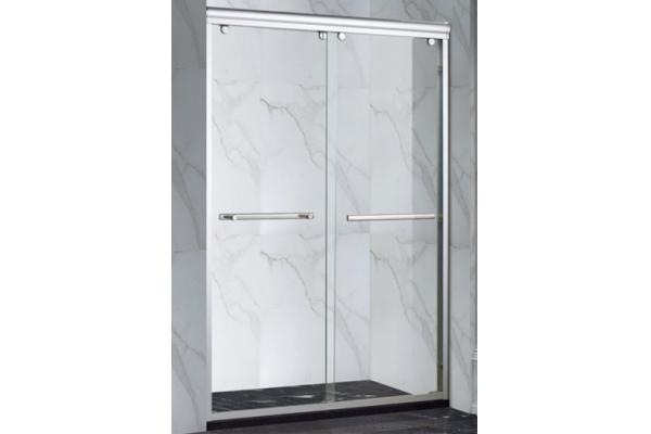 6063 Aluminium Shower Kit Double Sliding In High Shining Chrome Power Coating Black