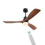 120V AC DC Wood Ceiling Fan Light Remote Control Living Room Chandelier for sale