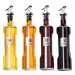 Empty 8.5oz / 250ml Glass Olive Oil Bottle With Dispenser Pouring Spouts for sale