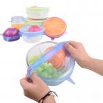 7 Pack Reusable Container Lid Silicone Household Products BSCI Round for sale
