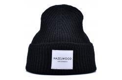 China Custom Embroidery / Printed Logo Acrylic Beanies Jacquard Knitted Hats Warm Hat With Patch supplier