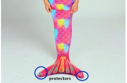 China Pink Yellow Swimmable Mermaid Tails With Monofin , Custom Made Mermaid Tails supplier