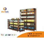 Supermarket Flat Back Wood Display Rack Elegant Galvanized Chrome Plated for sale