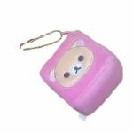 Square Pink Bear Plush Keychain Stuffed Doll Pendant Widgets Customize for sale
