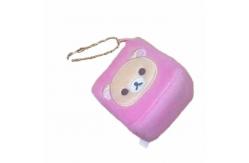 China Square Pink Bear Plush Keychain Stuffed Doll Pendant Widgets Customize supplier