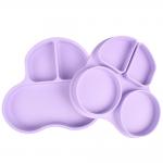 Non Toxic Silicone Childrens Plates Lead Free Suction Divided Plate for sale