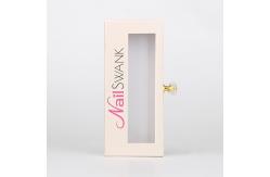 China Custom Logo Luxury Cosmetics Press On Nails Packaging Boxes With PVC Window supplier