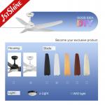 White Ceiling Fan With Light 5 Plastic Blade DC Motor Energy Saving