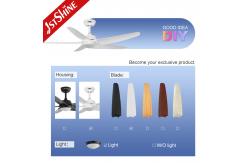 China White Ceiling Fan With Light 5 Plastic Blade DC Motor Energy Saving supplier