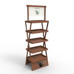 X Shape Wooden Display Stand Wood Whisky Bottle Display Stand For Supermarket for sale