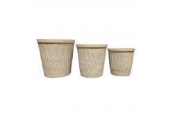 China Elegant Fiberclay Planter with Hand Carved Finish supplier