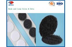 China Sticky back Hook And Loop Coins , Black Hook and Loop dots Nylon / Polyester supplier