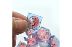 China Pink Flow Sand Blue Crystal Resin Dice Multi Sided Handmade supplier