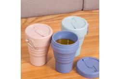 China 16oz Portable Foldable Silicone Coffee Mug With Lid And Straws supplier