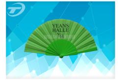 China Customized Fabric Folding Hand Fans , 23cm Fabric Folding Fans supplier