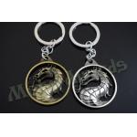 Dragon Designed Zinc Alloy Metal Key Chains Metal Keyrings Antique Gold Silver Plating