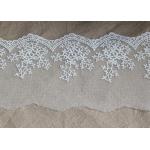 Ivory Embroidery Nylon Lace Trim With Snowflake Pattern For Bridal Veil