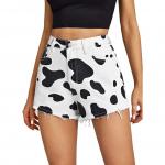 China Classic Fashion Casual Pants Skinny Printed Short Jeans Milk Cow Print manufacturer