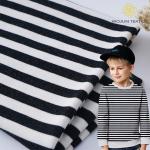 Breathable Cotton French Terry Fabric 40S 170cm Stripe Knitted Material for sale
