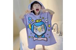 China Soft Microfiber Beach Towel And Bathrobe Poncho For Kids supplier