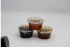 China Clear Black PP Clear Plastic Sauce Cups Sauce Container Portion Cups supplier