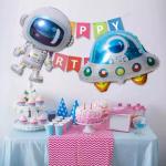 Wholesal New Design Spaceman Foil Balloon Round Spaceman Space Ship 18 Inch Round Foil Balloon for sale