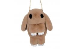 China Light Brown Slung Plush Rabbit Backpack Rex Rabbit Bunny Plush Bag supplier