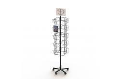 China 40 VDs Wire Pockets Books Metal Floor Spinner Display Rack supplier