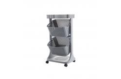 China 360 Degree Two Tier Laundry Trolley Plastic Laundry Hamper supplier