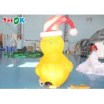 Yellow 2m Inflatable Christmas Duck With Hat Courtyard Decoration