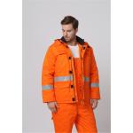 Fr Winter Jacket With Reflective Tape , 350gsm Flame Resistant Winter Coats for sale