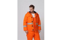 China Fr Winter Jacket With Reflective Tape , 350gsm Flame Resistant Winter Coats supplier