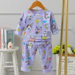Full Flower Long Sleeve Pj Set Cotton Pyjamas Odor Resistant For 80cm height for sale