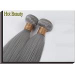 Silver Grey 100% Virgin Human Hair Extensions Double Machine Weft No Tangling