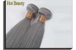 China Silver Grey 100% Virgin Human Hair Extensions Double Machine Weft No Tangling supplier