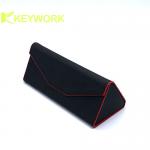 Foldable Sunglasses Case PU Leather Folding Eyeglass Case for sale
