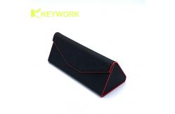 China Foldable Sunglasses Case PU Leather Folding Eyeglass Case supplier