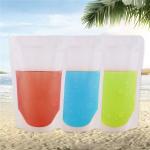 Zipper Reusable Clear Drinking Beverage Bag / Transparent Plastic Bag For Cocktail for sale