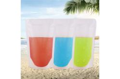 China Zipper Reusable Clear Drinking Beverage Bag / Transparent Plastic Bag For Cocktail supplier