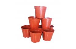 China Red Hard PE Coated Round 1 Gallon Nursery Pots With Plastic Tray supplier