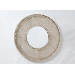 China Round Rose Gold Painting Metal Wall Art Mirror manufacturer