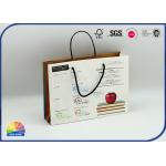 Reusable Nylon Handle Pure Natural Kraft Paper Bags For Apparel for sale