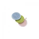 China 6x6 Round Hemp Bath Body Scrubber Facial Pad For Face Cleaning for sale