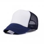 Blue / Yellow Trucker Mesh Cap , Custom Mesh Trucker Hats For Business