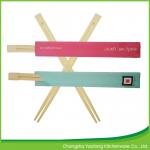 Bamboo 24cm Twins Custom Chop Sticks Biodegradable Sushi Open Paper Packing for sale
